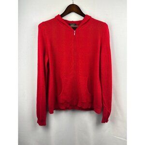 Women’s Charters Club XL Red Cashmere Zip-Up Hoodie